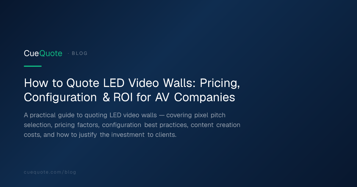 How to Quote LED Video Walls: Pricing, Configuration & ROI for AV ...
